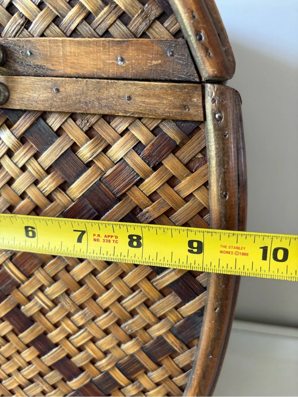 Woven Rattan Decorative Basket Box in Warm Brown Tones